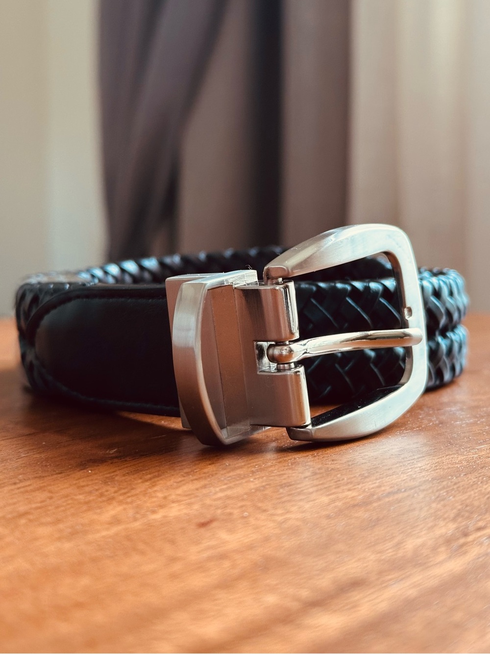 Vintage Woven Braided Belt Silver Tone Buckle Coastal Cowgirl Y2K Unisex